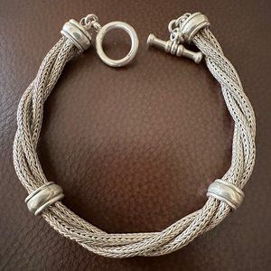 Silver Braided Rope Bracelet